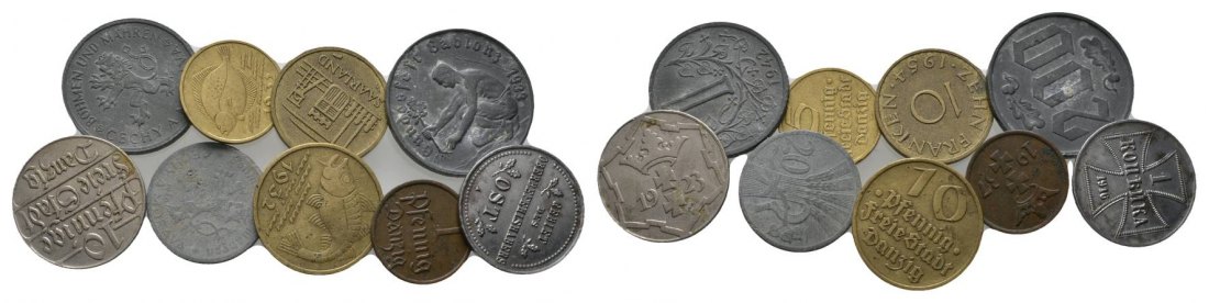  Deutsche Nebengebiete / GEBIET DES OBERBEFEHLSHABERS OST (9 Kleinmünzen)   