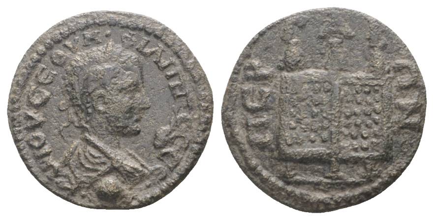  Antike, Pamphylien Perge Philippus I. Arabs, 244-249; Bronzemünze 7,36 g   