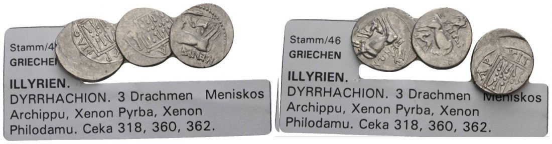 Griechenland, Antike, 3 Kleinmünzen   