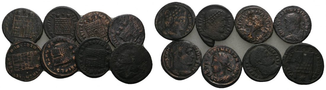  Antike, 8 Bronzemünzen   