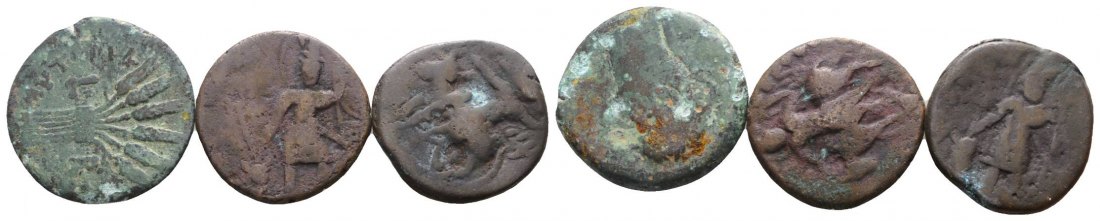  Antike, 3 Bronzemünzen   