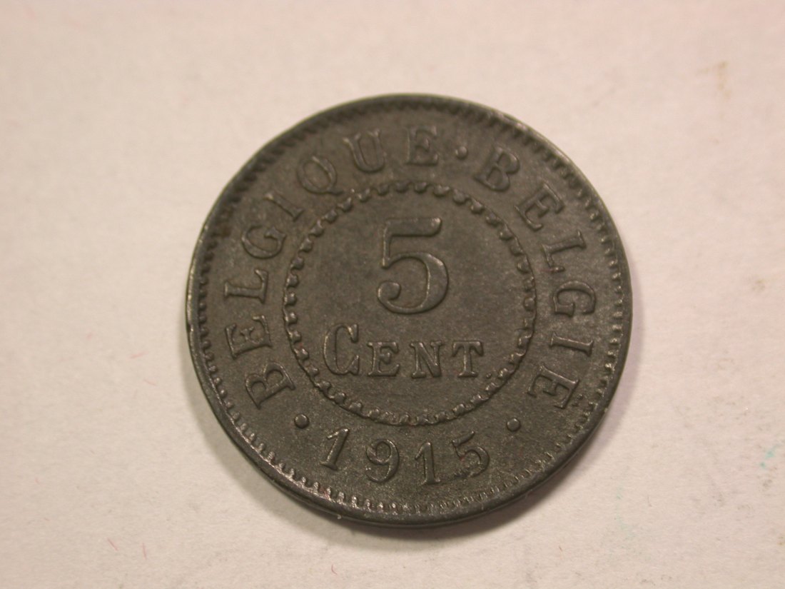 B19 Belgien 5 Centimes 1915 in vz Originalbilder