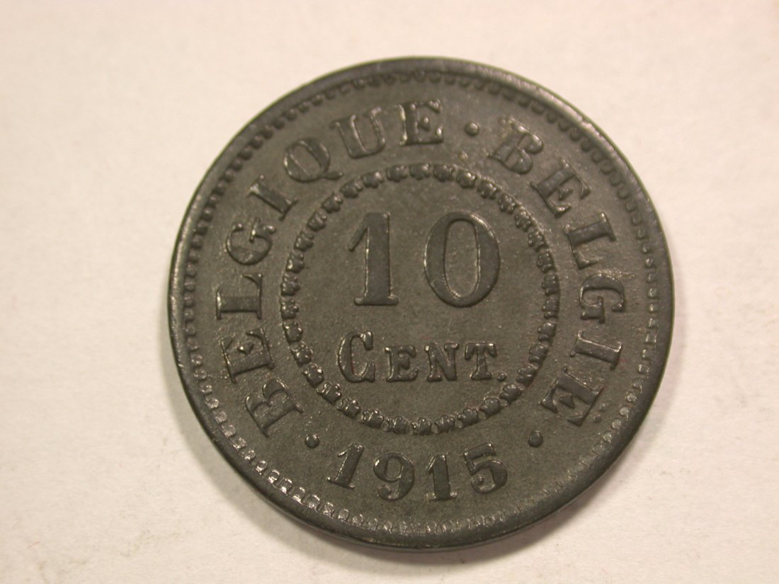 B19 Belgien 10 Centimes 1915 in vz+ Originalbilder