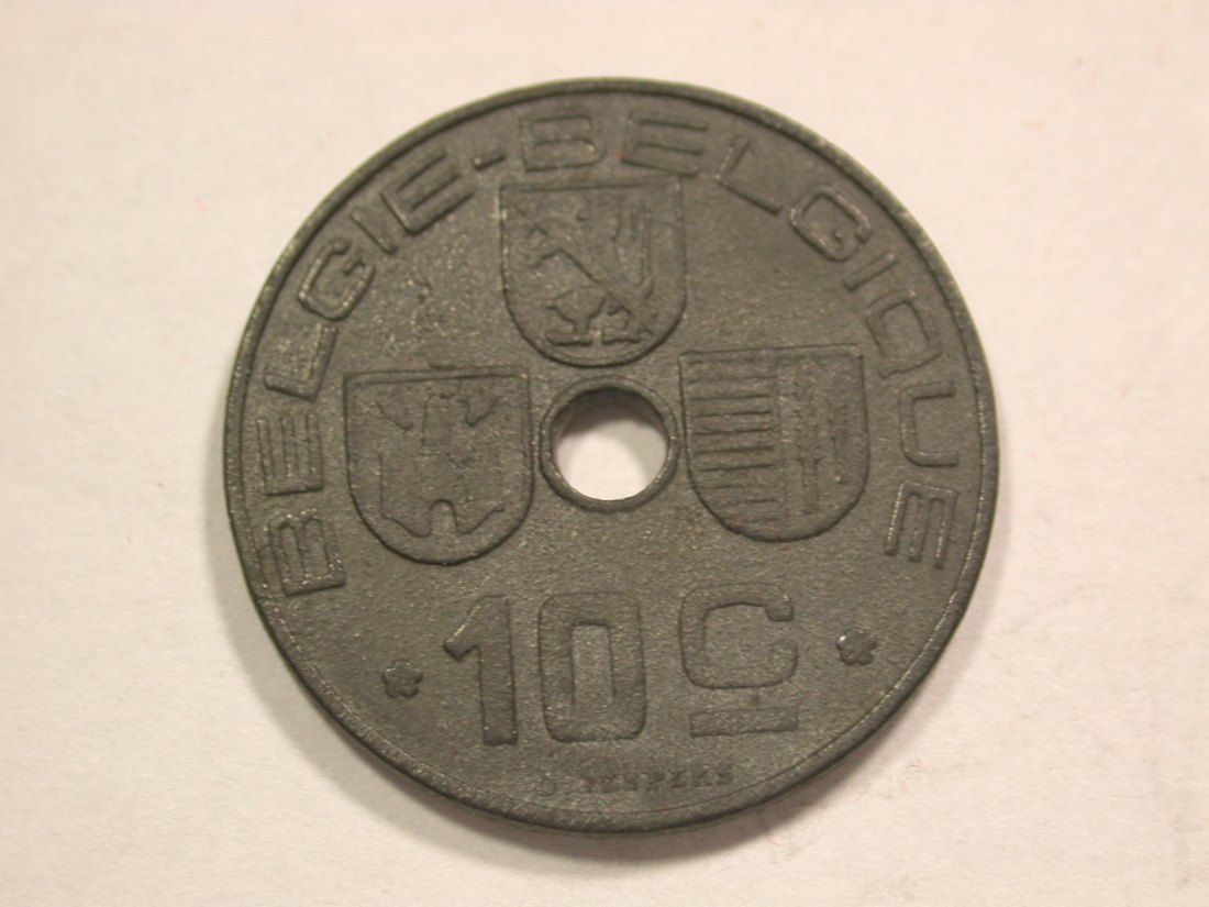 B19 Belgien 10 Centimes 1944 in ss+ Originalbilder