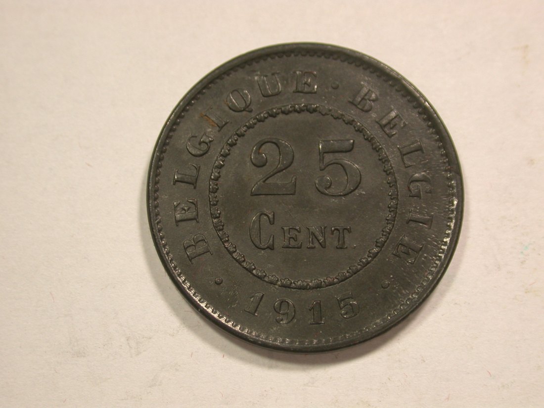  B19 Belgien 25 Centimes 1915 in vz+/vz-st  Originalbilder   