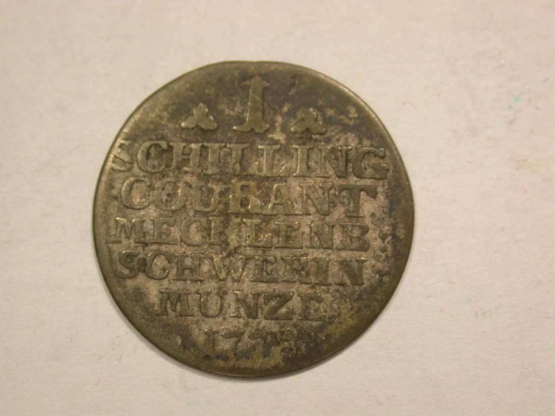 B19 Mecklenburg-Schwerin 1 Schilling 1778 in s-ss RR Originalbilder
