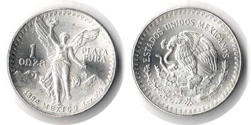  Mexiko  1oz  1984  FM-Frankfurt  Feingewicht: 31,1g  Silber  vorzüglich   