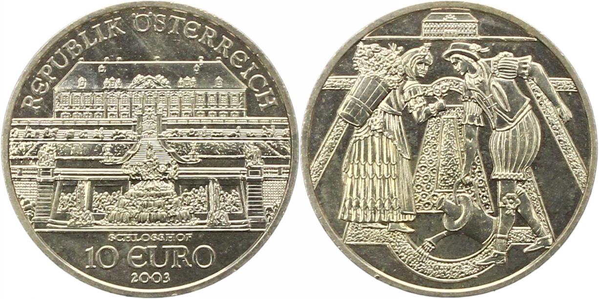  8701 Österreich 10 Euro Silber 2003 Schloß Hof   