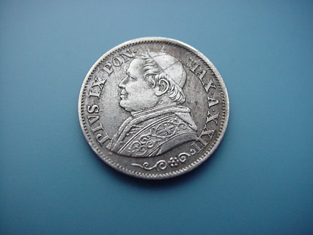 Italien-Rom Pius IX 10 Soldi 1867 Silber