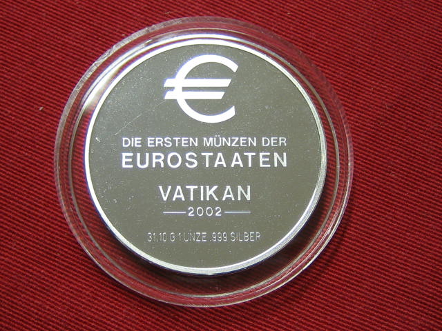  1 Unze Silber Euromünzen Vatikan   