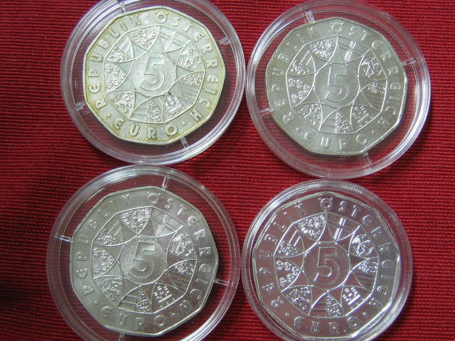  Österreich 4 x 5 Euro Silber   