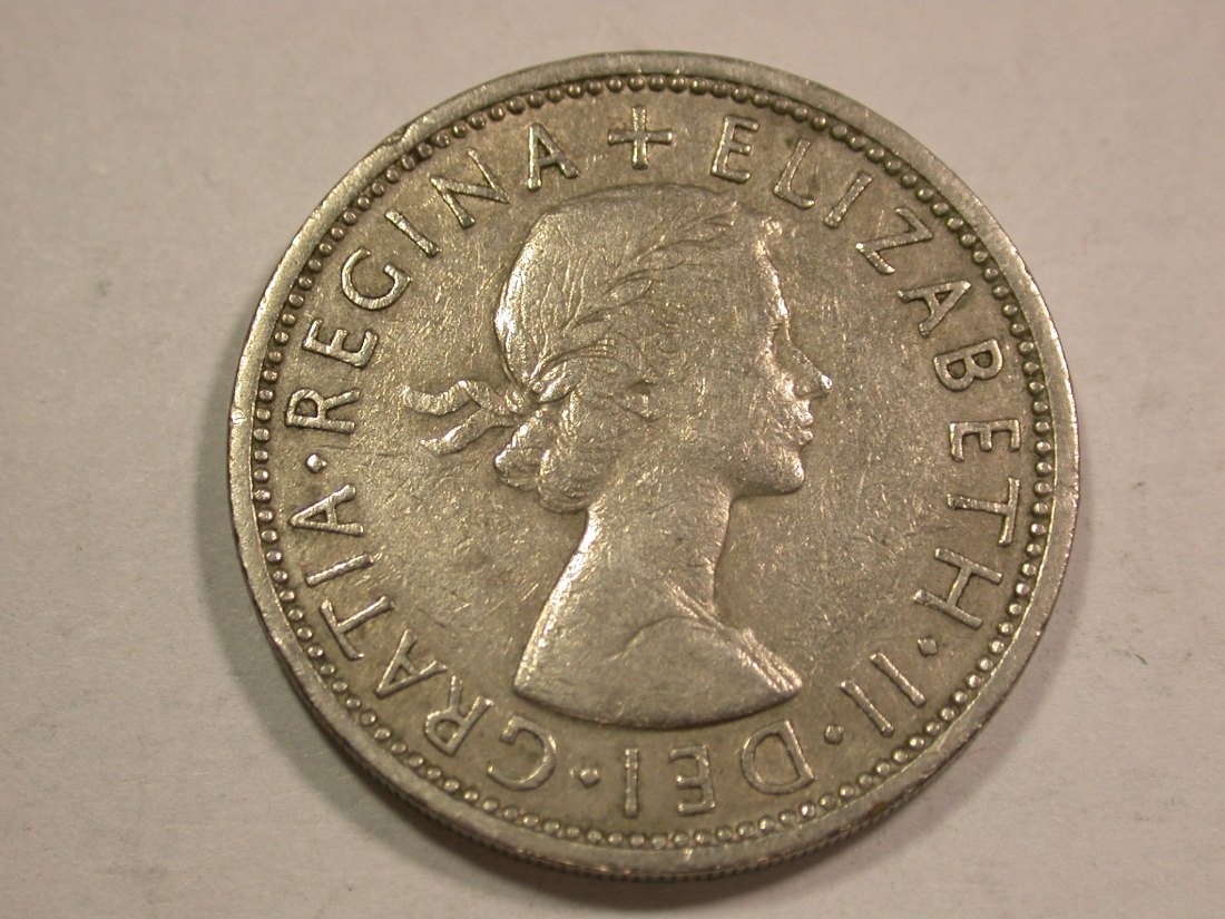  B20 Großbritannien 2 Shilling 1965 in f.ss  Originalbilder   