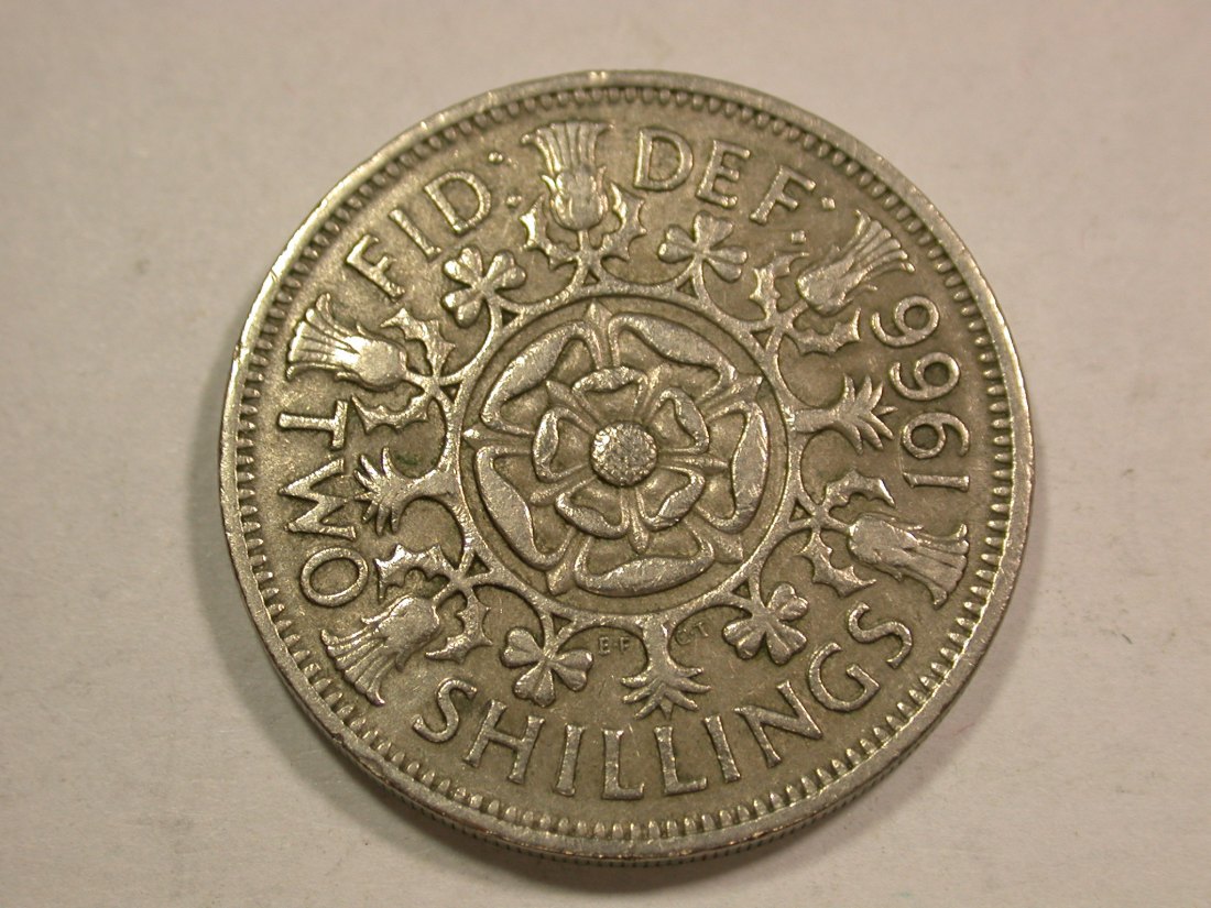  B20 Großbritannien 2 Shilling 1965 in f.ss  Originalbilder   