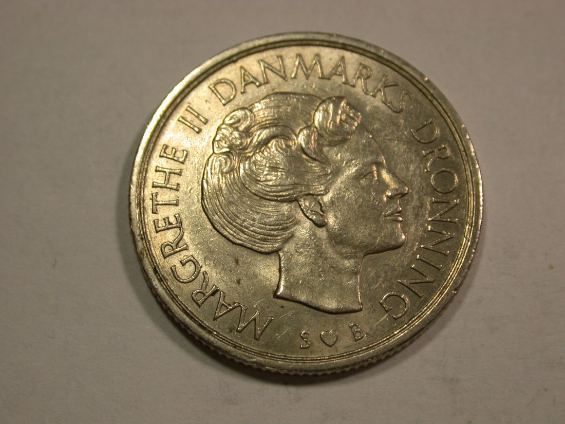 B20 Dänemark 1 Krone 1977 in vz Originalbilder