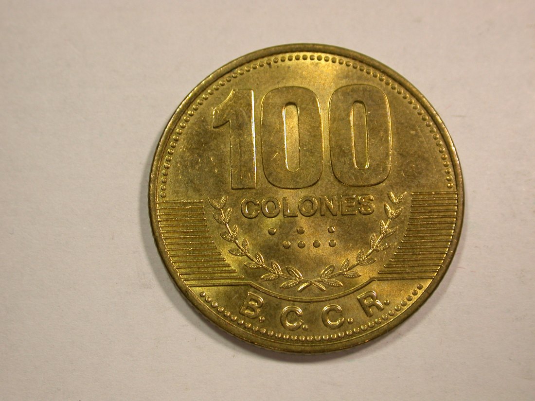 B20 Costa Rica 100 Colones 2007 in f.ST Originalbilder