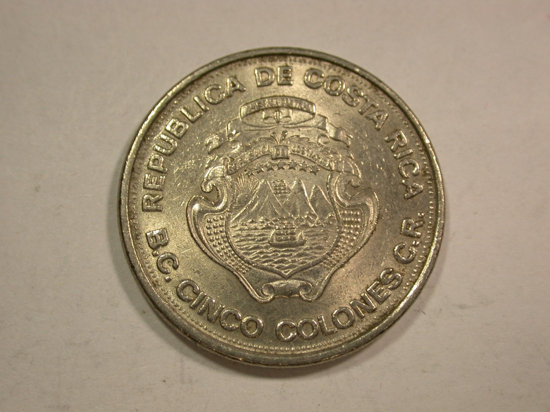  B20 Costa Rica 5 Colones 1975 in vz   Originalbilder   