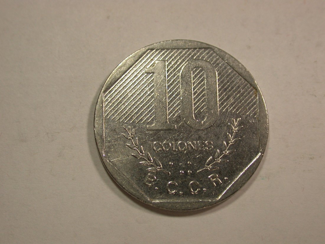 B20 Costa Rica 10 Colones in vz-st Originalbilder