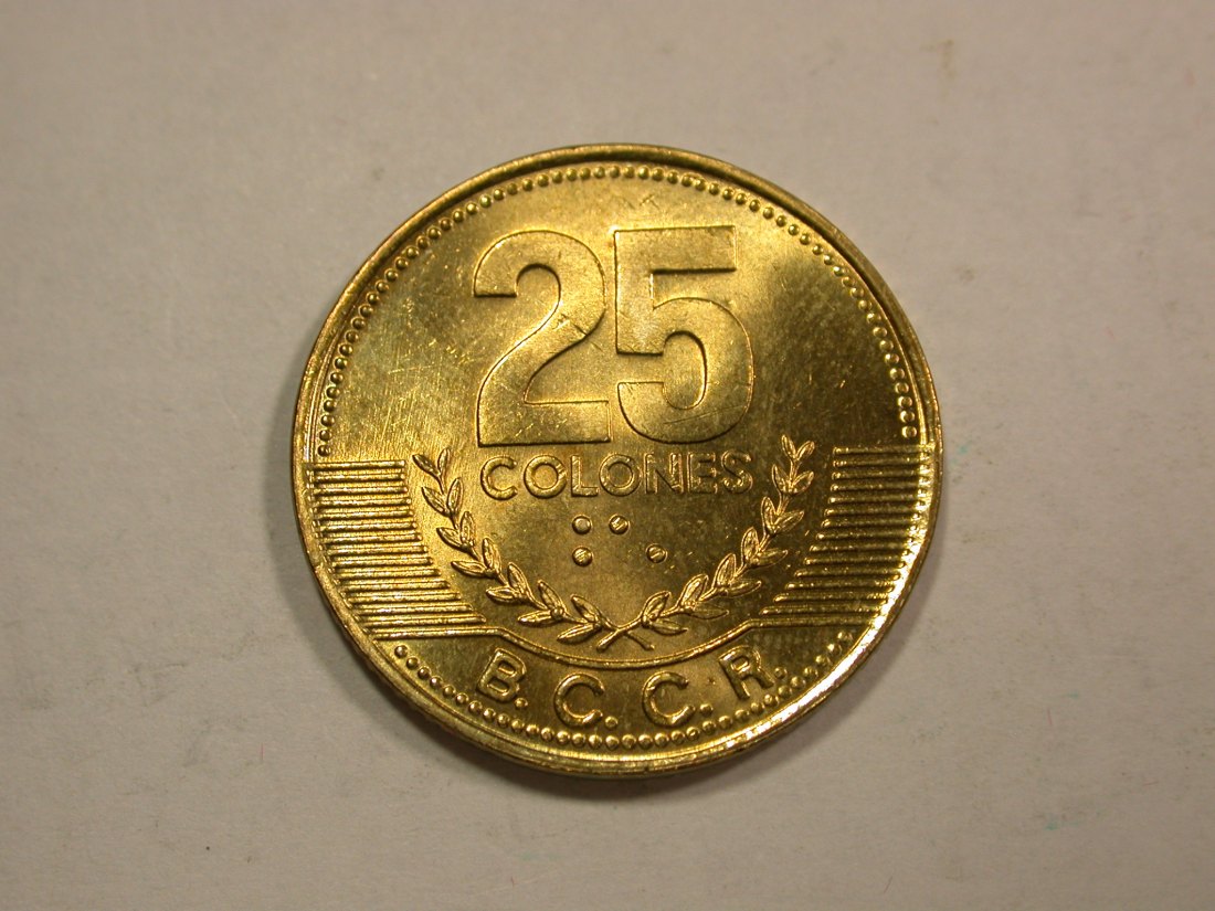 B20 Costa Rica 25 Colones 2003 in f.ST Originalbilder
