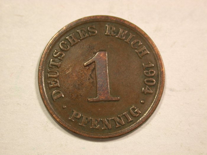  B20 KR 1 Pfennig 1904 A in ss   Originalbilder   