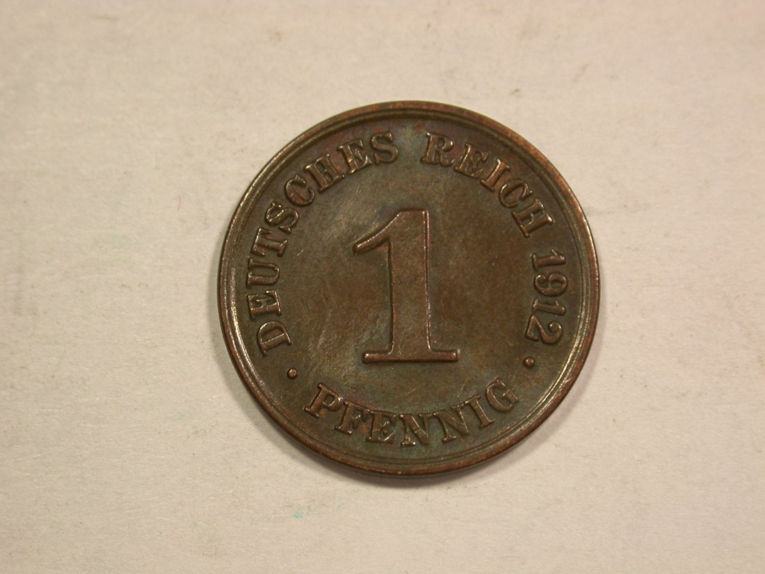  B20 KR 1 Pfennig 1912 G in ss   Originalbilder   