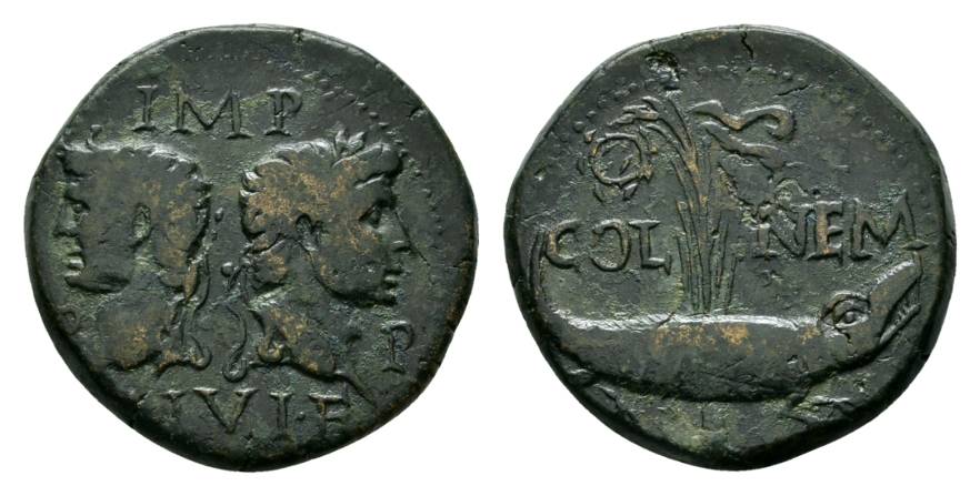  Antike; Römische Bronzemünze 12,56 g   