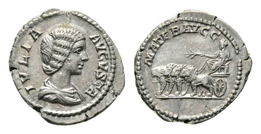  Antike; Julia Domna 193-217; Denar 3,05 g   