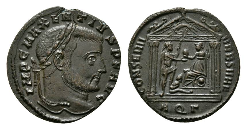  Antike; Maxentius 306-312; Bronzemünze 5,79 g   