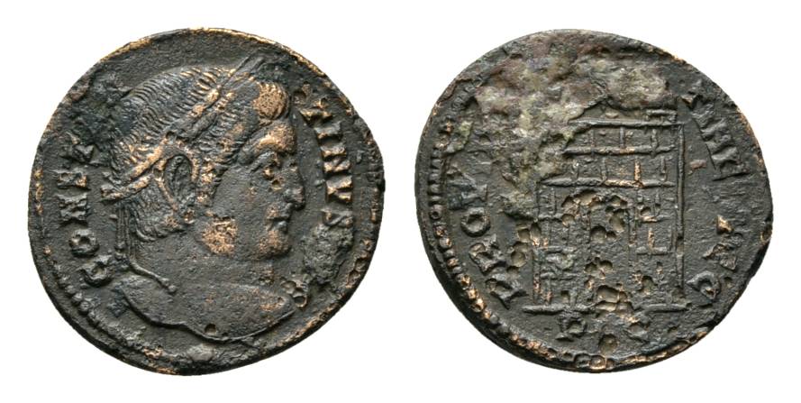  Antike; Constantinus II. 317-340; Bronzemünze 2,79 g   