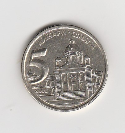  5 Dinar Jugoslawien 2002 (K745)   