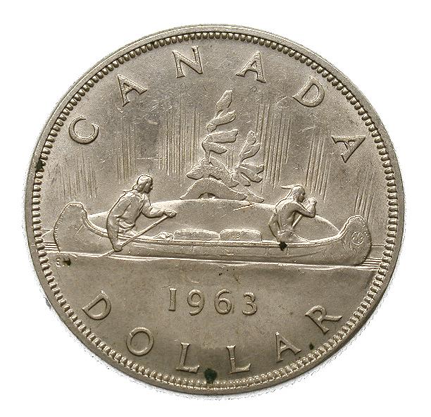 Canada Kanada, 1 Dollar 1963, Kanu, 23,33 g 800er Silber!
