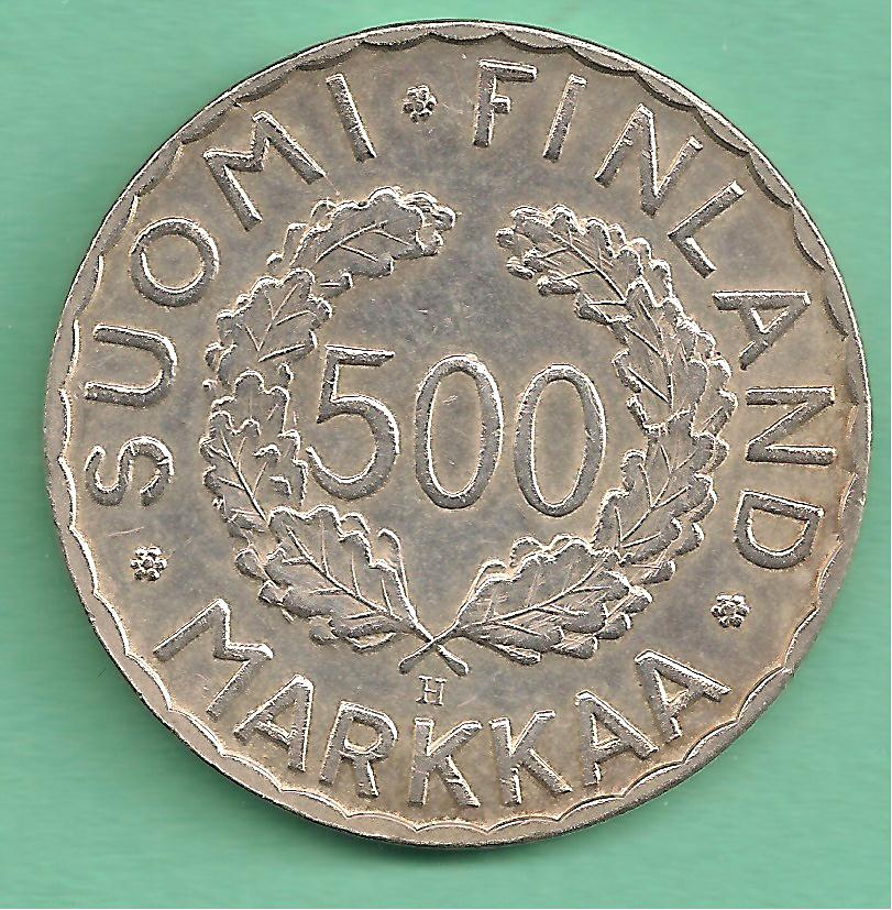 Finlandia - 500 Markkaa 1952 silber