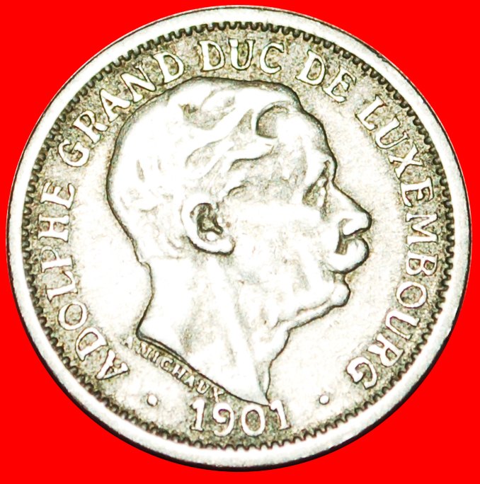  √ ADOLPHE: LUXEMBURG ★ 10 CENTIMES 1901!   