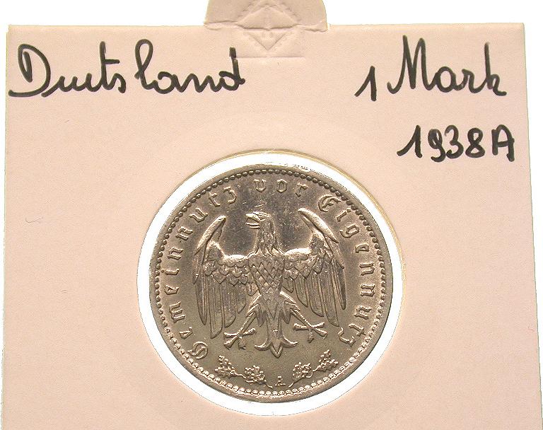 DRITTES REICH: 1 Reichsmark 1938 A, J. 354