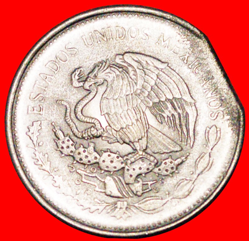  √ ERROR: MEXICO ★ 1 PESO 1985 CLIPPED PLANCHET!   