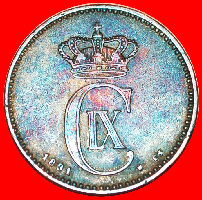  √ DOLPHIN TYPE (1874-1892): DENMARK ★ 2 ORE 1891! INTERESTING!   