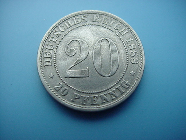 Kaiserreich 20 Pfennig 1888 D