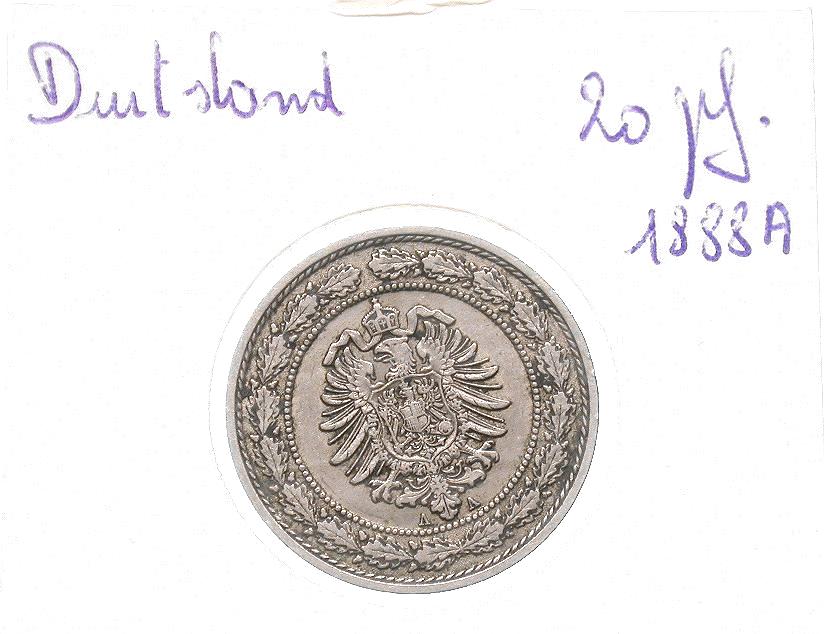 20 Pfennig 1888 A Kursmünze, J.6 - besser! ungereinigt