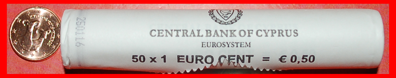 + GREECE: CYPRUS ★ 1 CENT 2016 UNC ROLL! MOUFLONS!