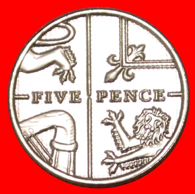  √ SCHILD: GROSSBRITANNIEN ★ 5 PENCE 2015 uSTG STEMPELGLANZ!   