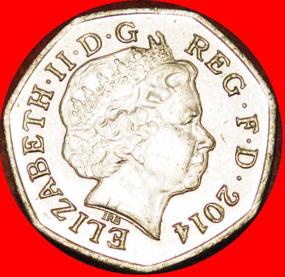  √ SCHILD: GROSSBRITANNIEN ★ 50 PENCE 2014 VZGL STEMPELGLANZ!   