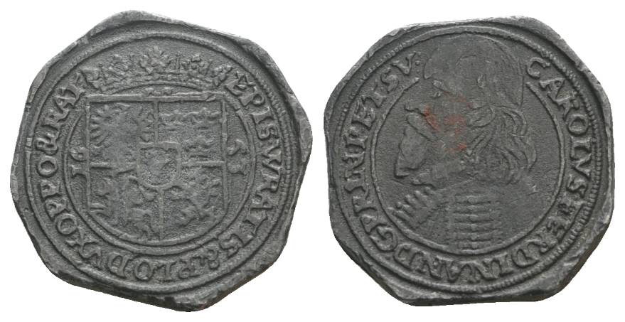  Breslau, Zinnabguss, 1/2 Taler, 1653; 12,16 g   