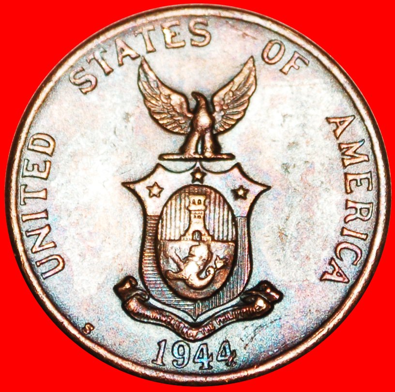  √ US: PHILIPPINEN ★ 1 CENTAVO 1944S!   