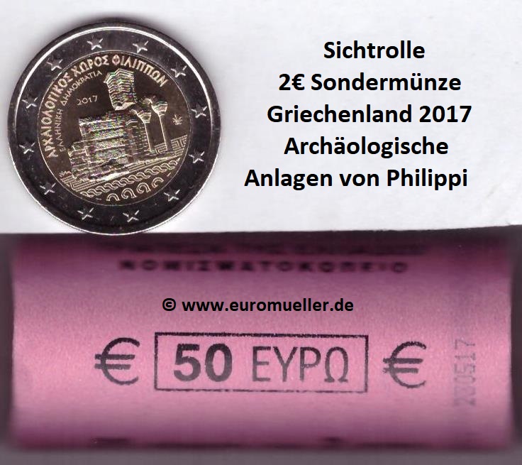 Griechenland Rolle...2 Euro Gedenkmünze 2017...Philippi   
