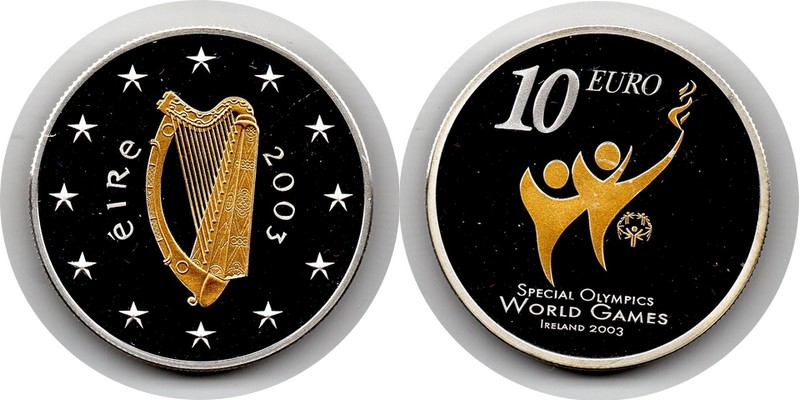  Irland  10 Euro  2003  FM-Frankfurt Feingewicht: 26,16g  Silber PP  „Special Olympics“   