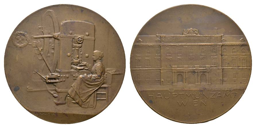  Hauptmünzamt Wien, Bronzemedaille; 74,28 g, Ø 60 mm   