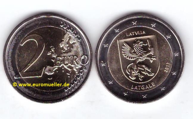 Lettland 2 Euro Gedenkmünze 2017...Latgale   