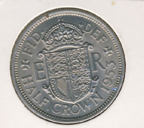  Großbritannien 1/2 Crown 1953 Top   