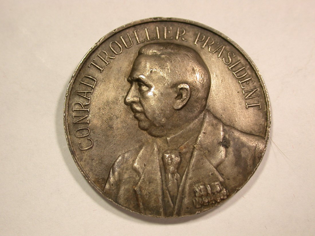  B21 Weimar Silbermedaille 22 Gr. Conrad Troullier Brieftaubenzucht gewellt son. vz Originalbilder   