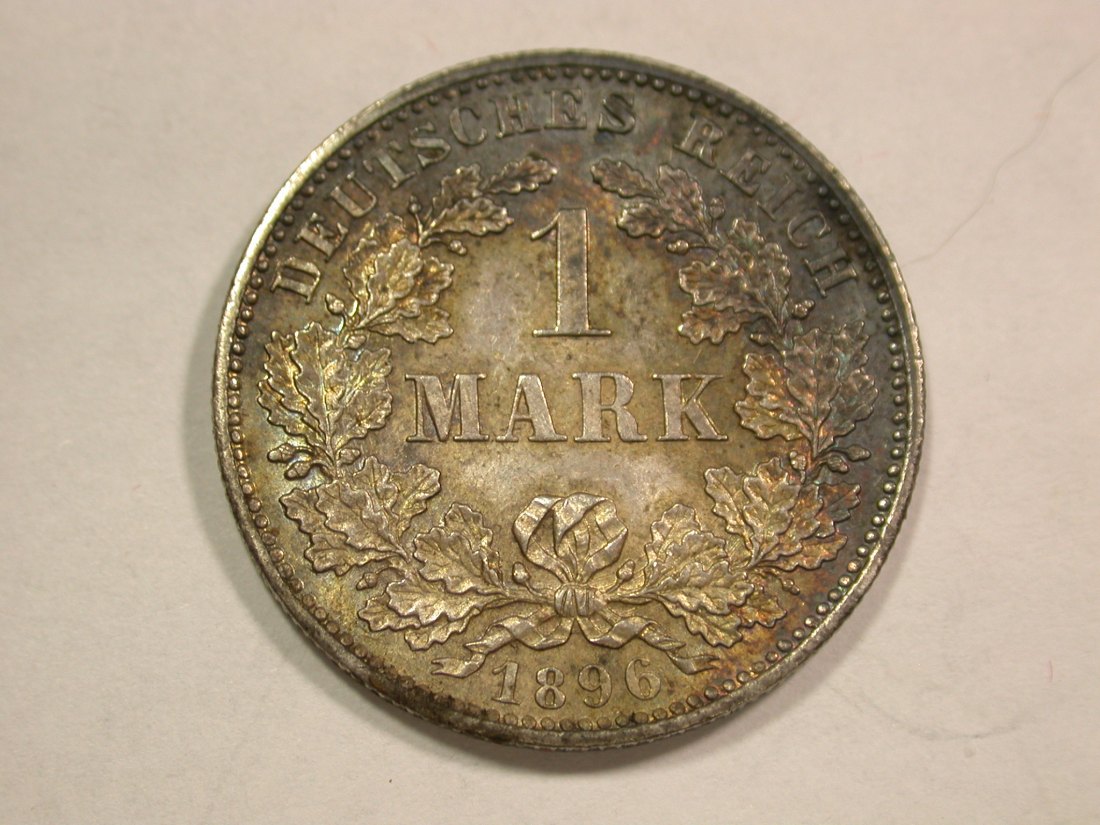  B21 KR  1 Mark  1896 J in f.st/ST schöne Patina  Originalbilder   