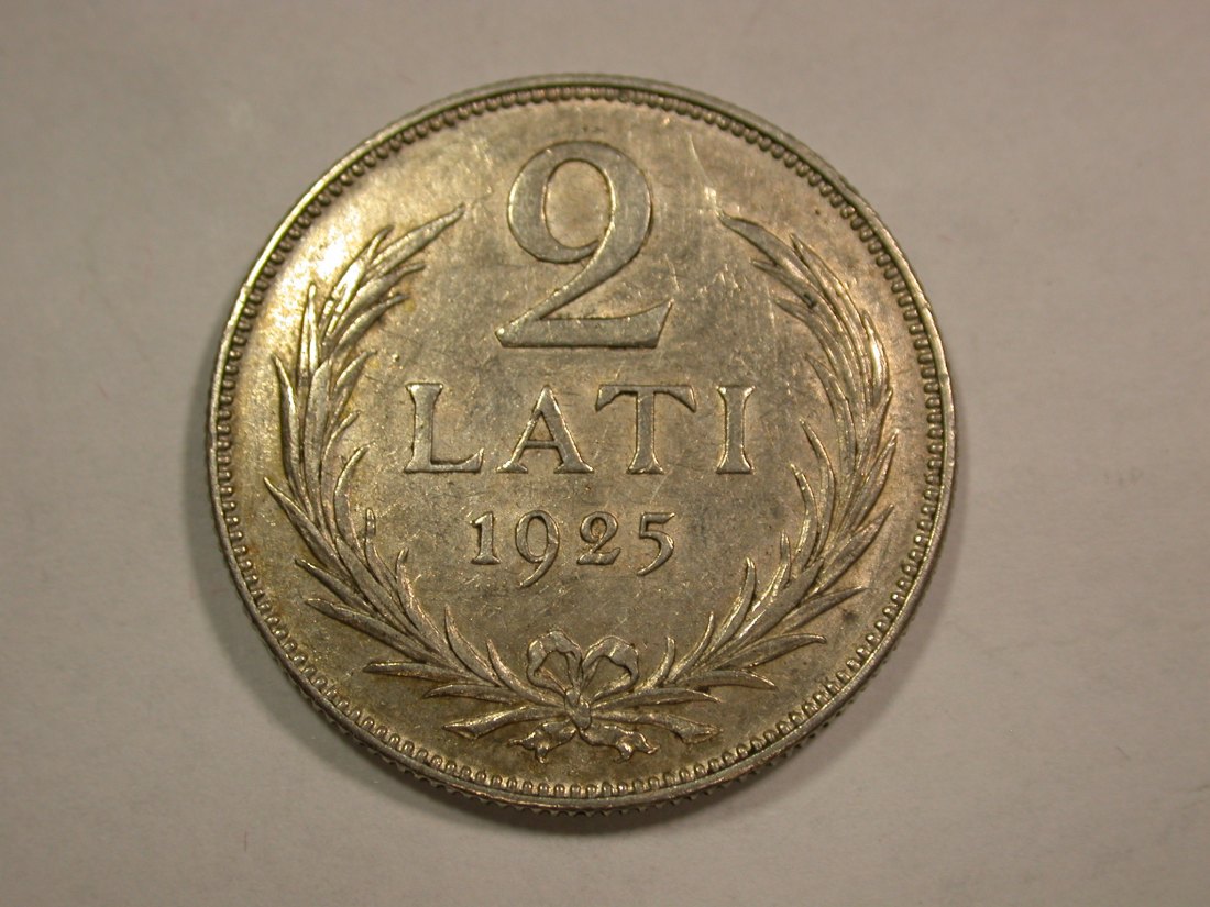 B21 Lettland 2 Lats 1925 in vz Originalbilder
